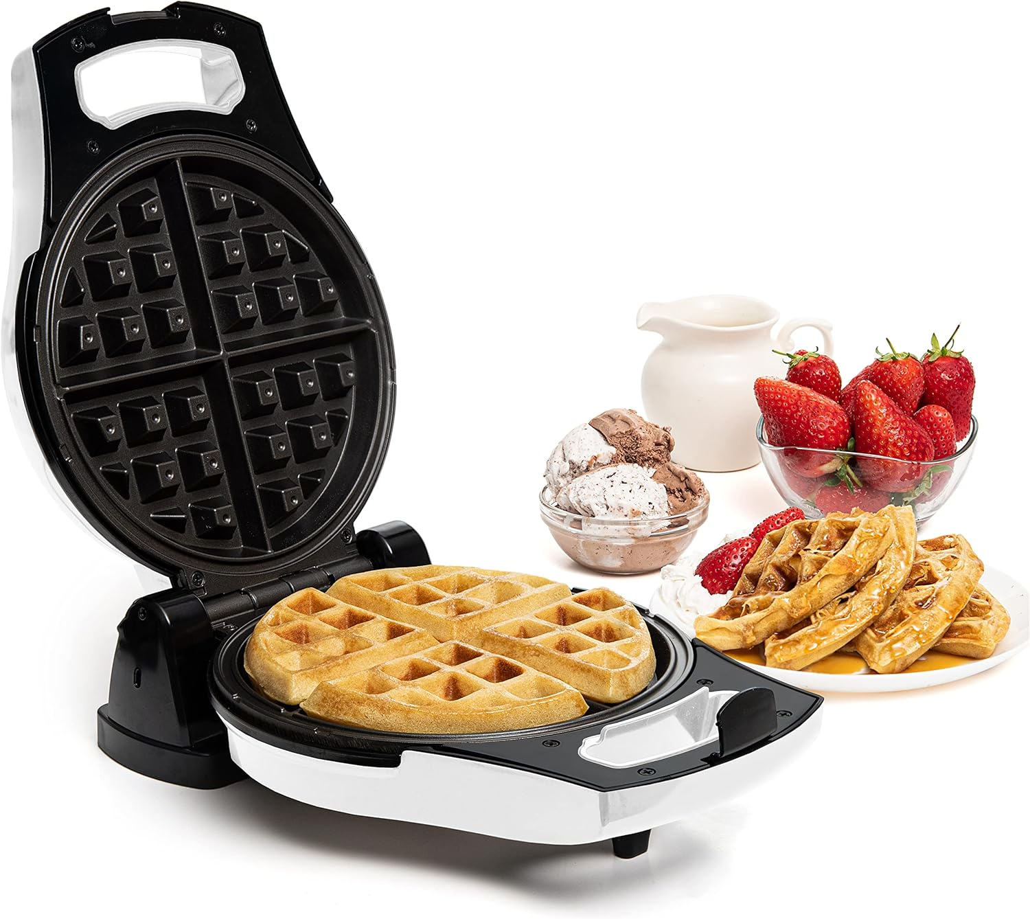 Belgian Waffle Maker - 900W Non-Stick Rotating Waffle Iron with Temperature Control