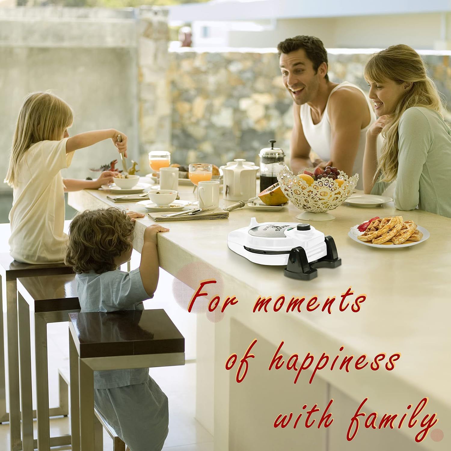 Belgian Waffle Maker - 900W Non-Stick Rotating Waffle Iron with Temperature Control