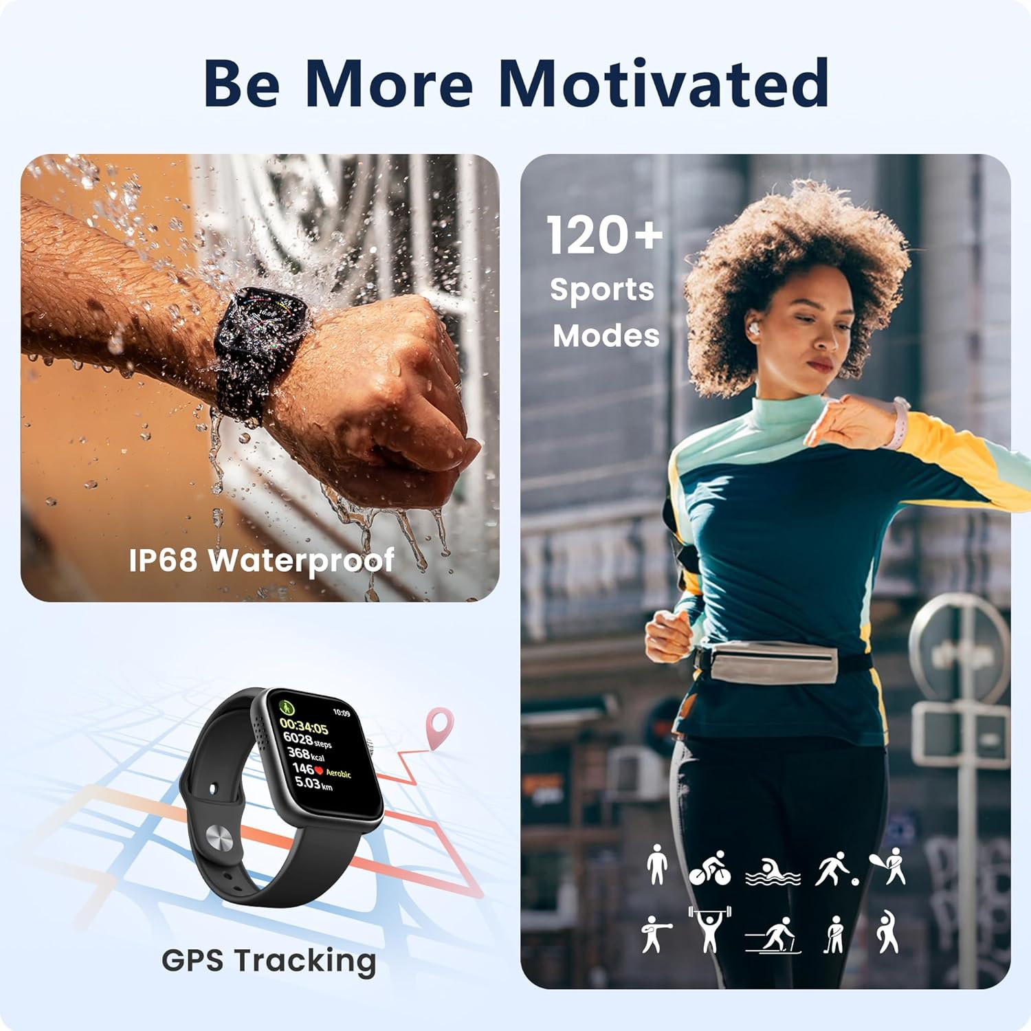 Lovouse Smart Watch 46mm for Men & Women - Bluetooth Call, Sleep & Stress Tracking, 120+ Sports Modes, GPS Activity Tracker, Water Resistant