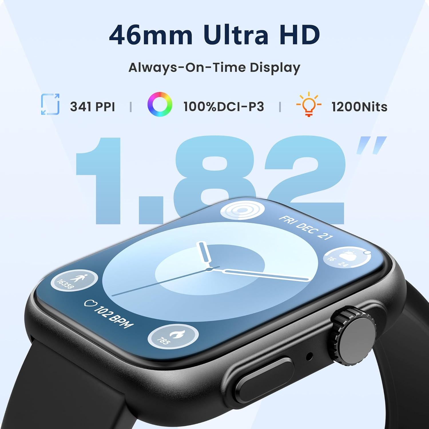 Lovouse Smart Watch 46mm for Men & Women - Bluetooth Call, Sleep & Stress Tracking, 120+ Sports Modes, GPS Activity Tracker, Water Resistant