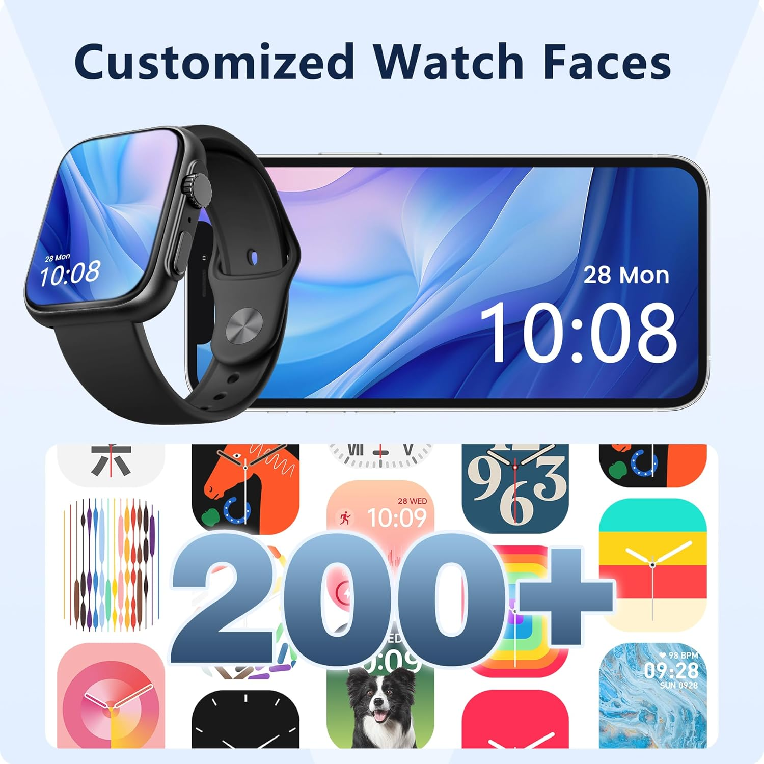 Lovouse Smart Watch 46mm for Men & Women - Bluetooth Call, Sleep & Stress Tracking, 120+ Sports Modes, GPS Activity Tracker, Water Resistant