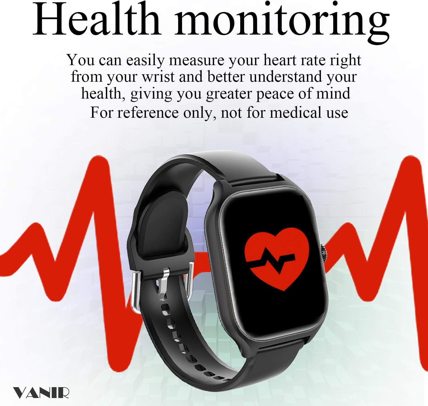 VANIR Smart Watch 2.01" Large HD Display - Bluetooth Calling, Fitness Tracker, Multi-Function Activity Watch for Men & Women