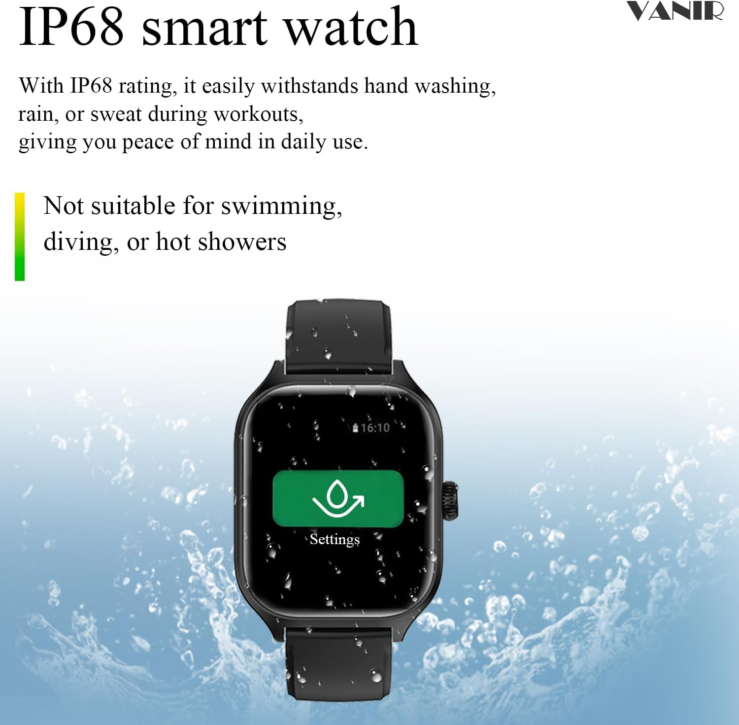 VANIR Smart Watch 2.01" Large HD Display - Bluetooth Calling, Fitness Tracker, Multi-Function Activity Watch for Men & Women