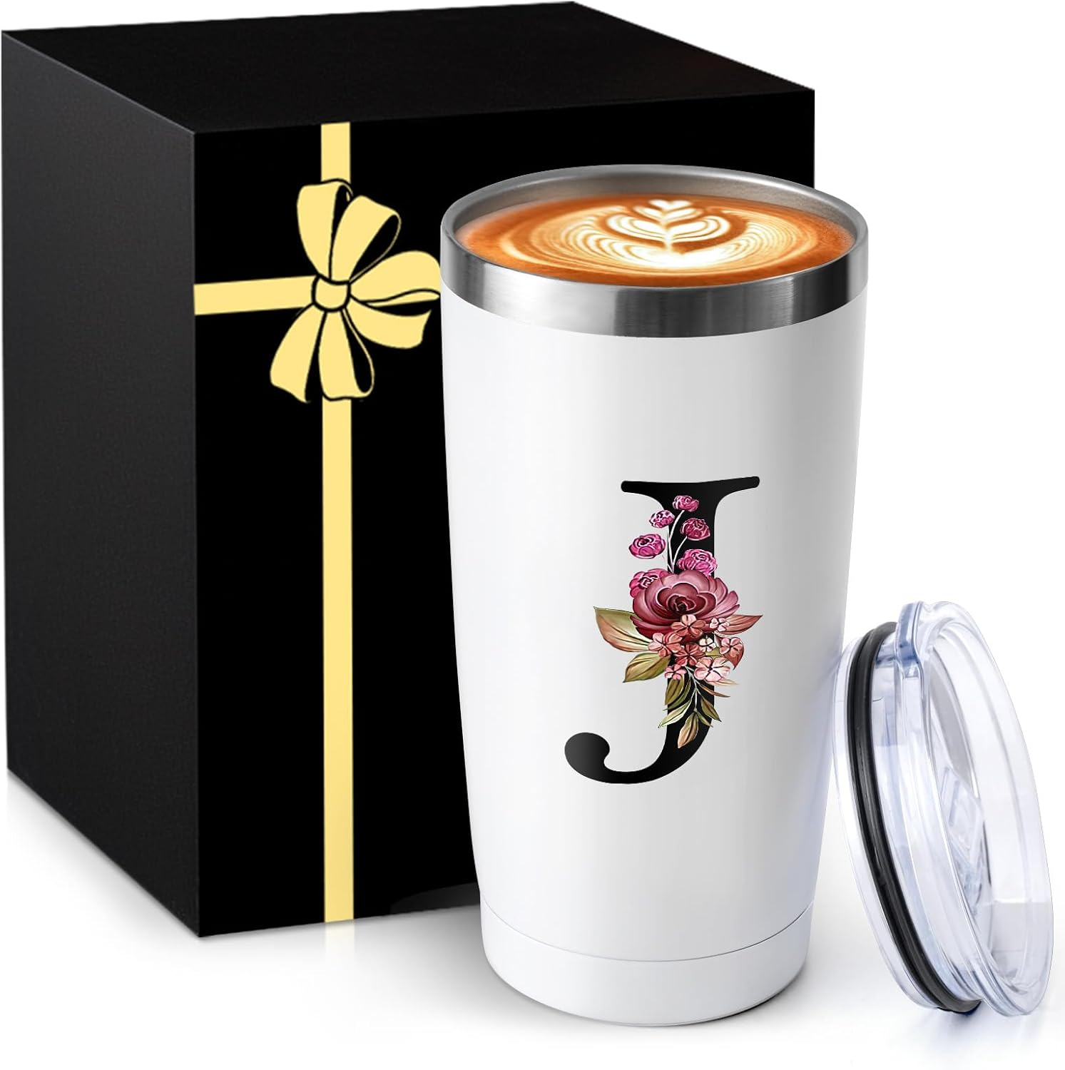 20 Oz Insulated Coffee Cup with Lid - Travel Mug Tumbler Gift for Women Mom Girlfriend Sister Bestie