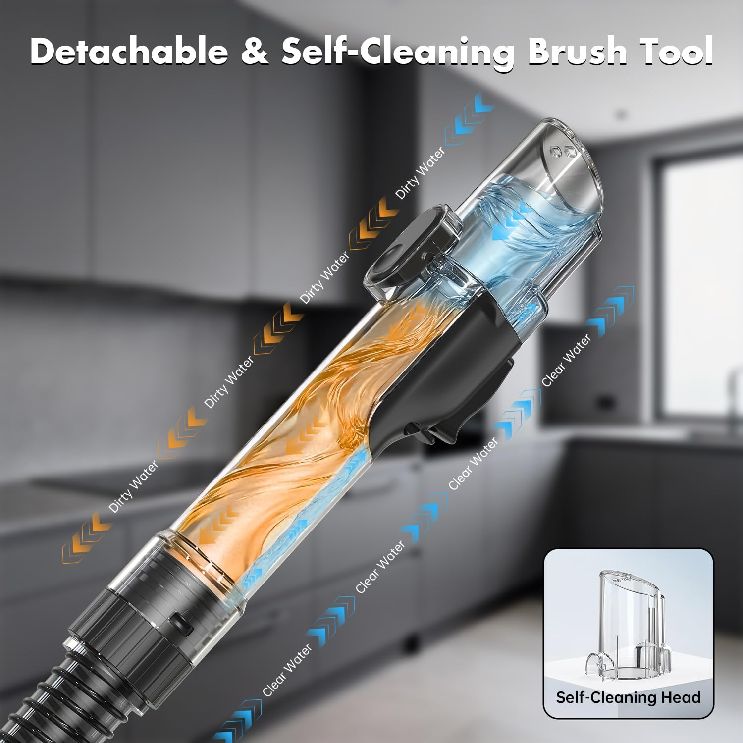 Portable Carpet Spot Cleaner 20Kpa - Upholstery Shampooer with Dual Brush & Self-Cleaning