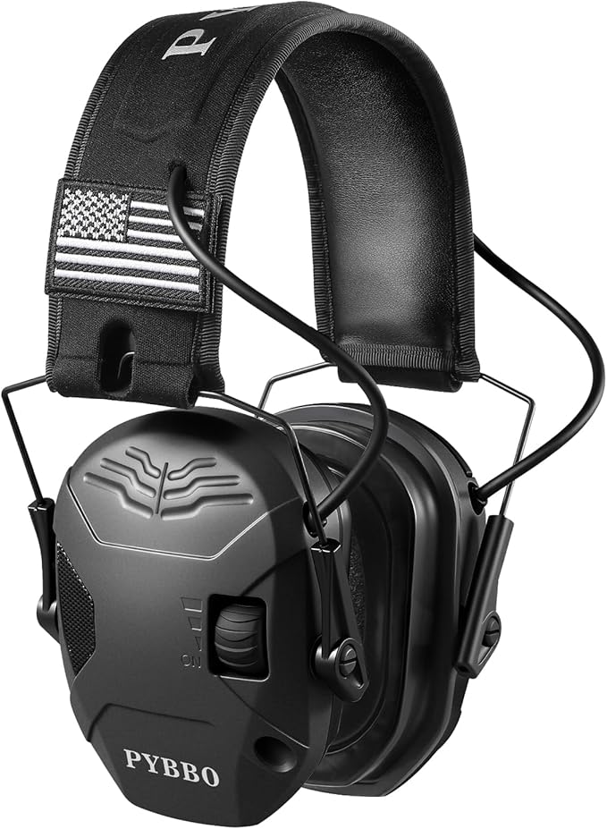 Shooting Ear Protection with Gel Ear Pads - NRR 23dB Active Noise Reduction & 3X Sound Amplification Gun Range Earmuffs
