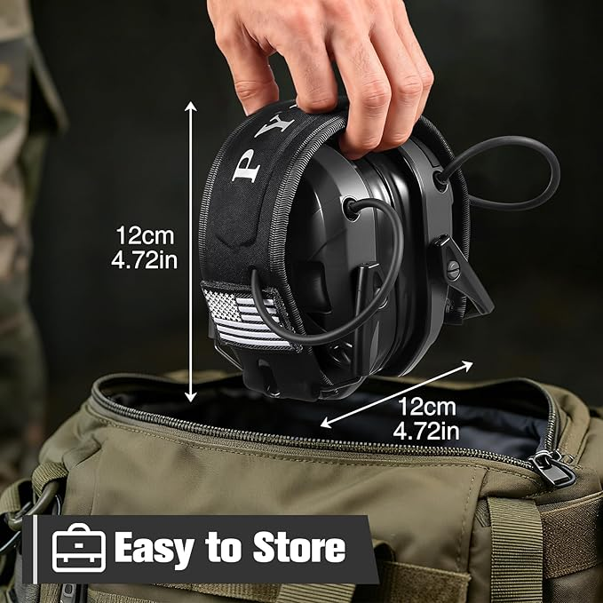 Shooting Ear Protection with Gel Ear Pads - NRR 23dB Active Noise Reduction & 3X Sound Amplification Gun Range Earmuffs