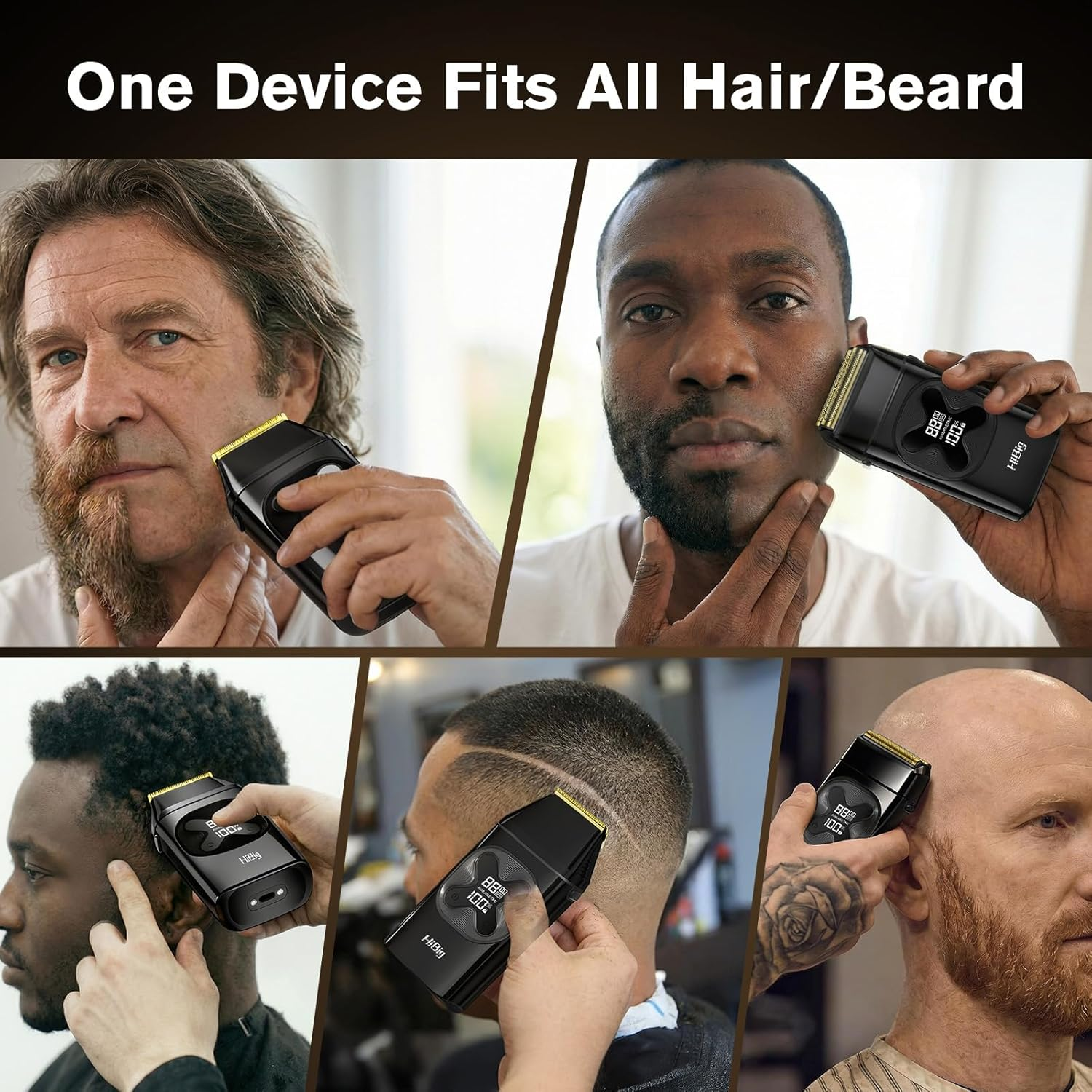 HiBig Double Foil Shaver 2-in-1 Electric Razor