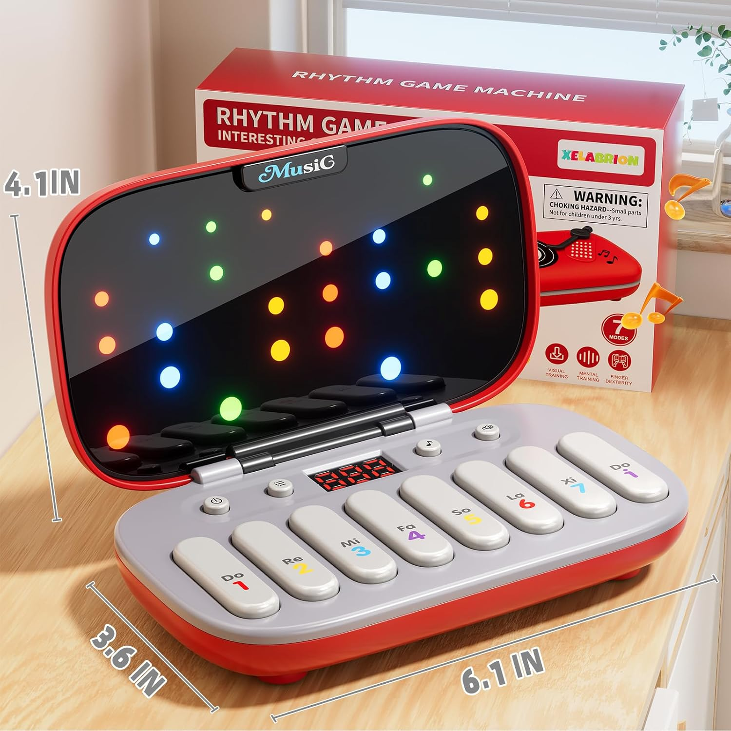 Kids Keyboard Piano Toy with Glowing Keys 7 Modes