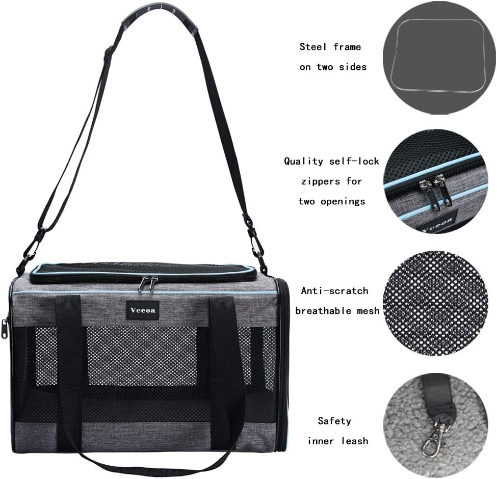 Soft-Sided Pet Carrier Cat Dog Bag Up to 16 Lbs
