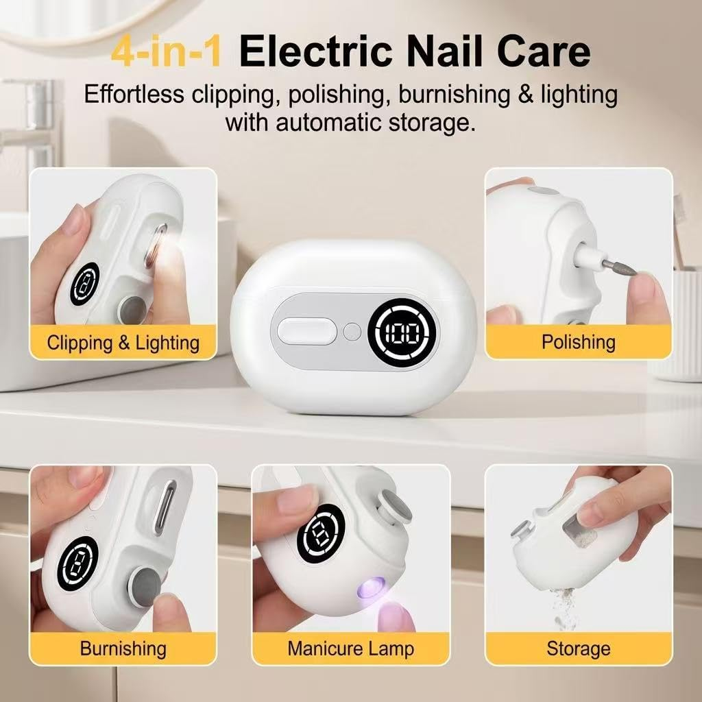 Electric Nail Clipper 4-in-1 Baby Adult LED Trimmer