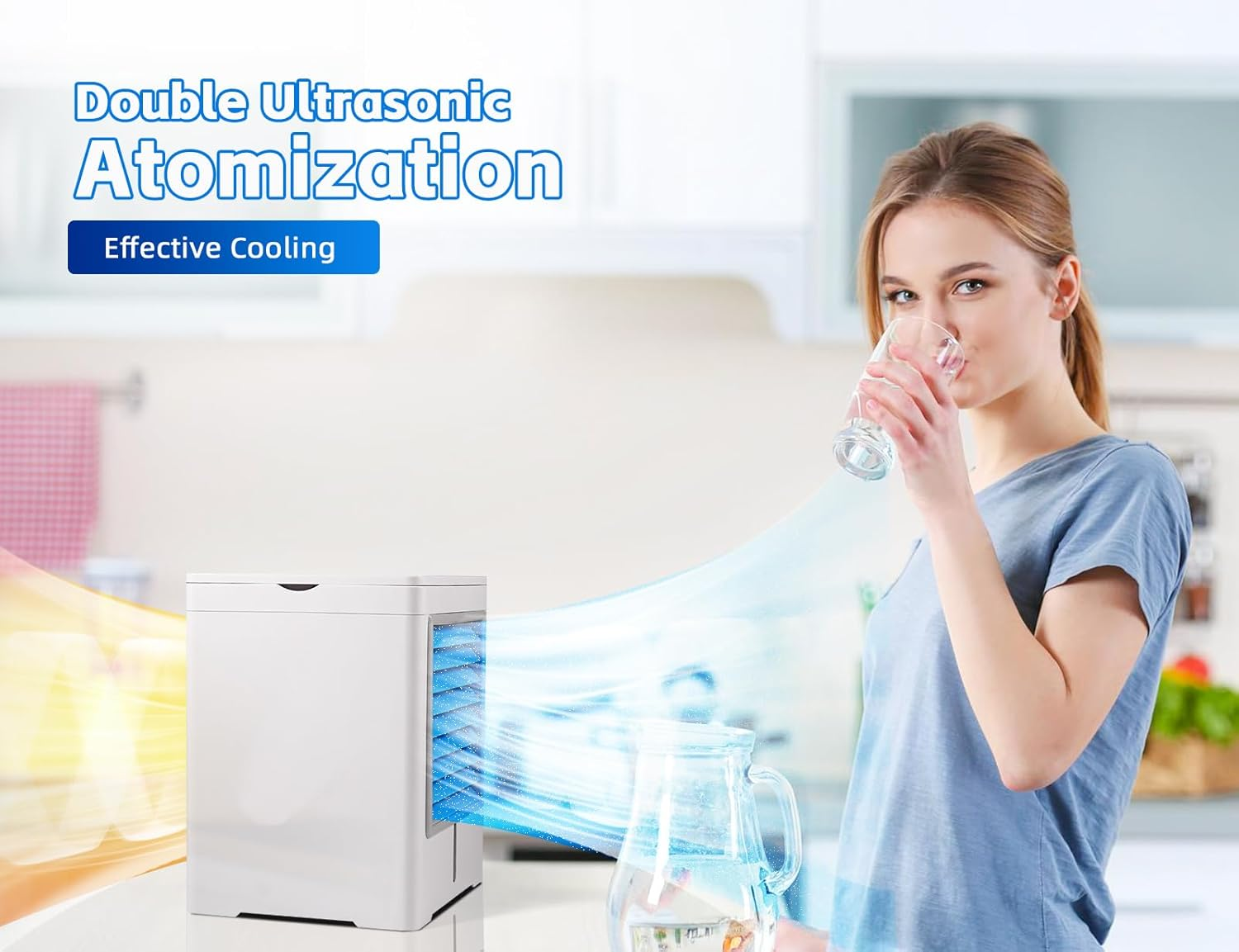 Portable Evaporative Air Cooler USB Mini Fan 3 Speeds