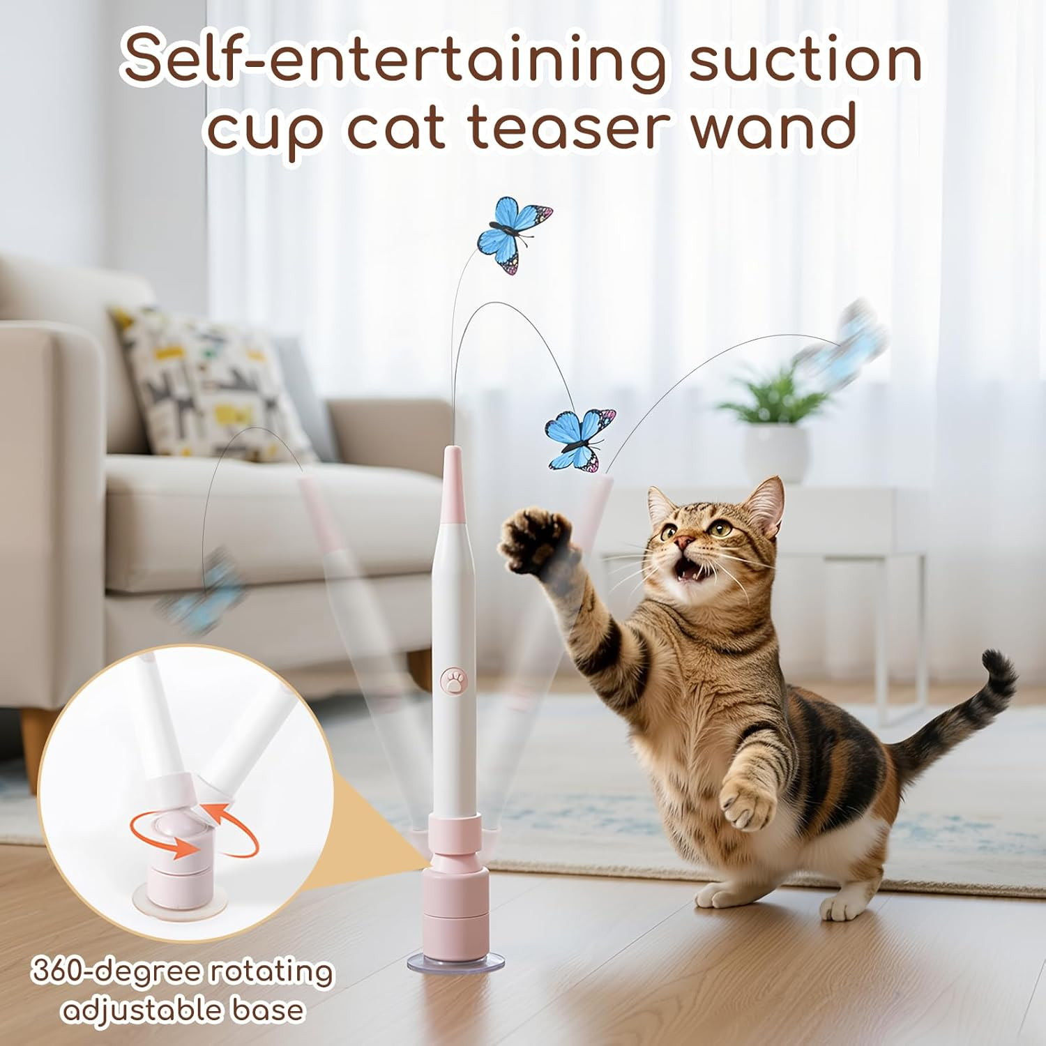 Rechargeable Automatic Cat Toy Butterfly Feather Suction