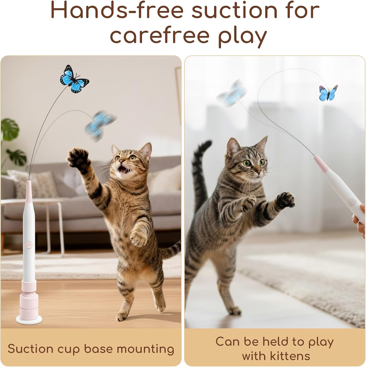 Rechargeable Automatic Cat Toy Butterfly Feather Suction