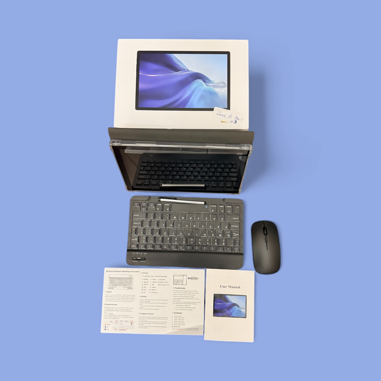 Android 14 Tablet 10 Inch with Keyboard and Mouse - 8GB RAM (4+4) + 64GB ROM, RK3562 Quad-Core, 6000mAh Battery, WiFi Tablet