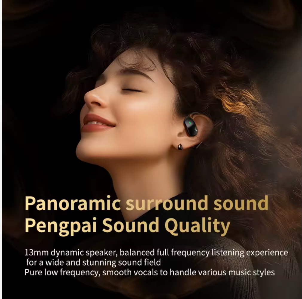 LX80 Full Touch Screen OWS Wireless Headphones - ANC/ENC Open Ear Earbuds with LED Display