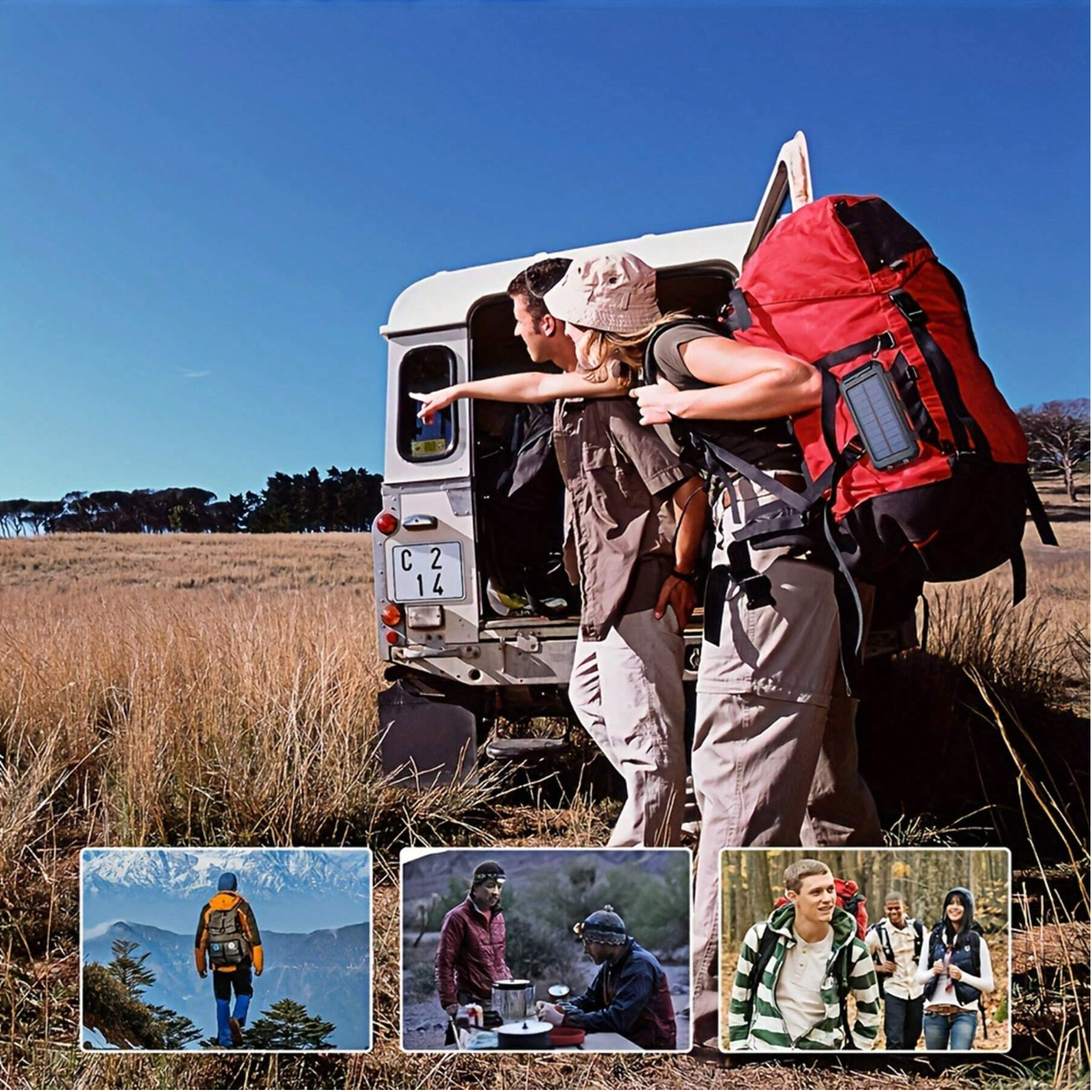 DXX 10000mAh Solar Power Bank - Waterproof Portable Charger with Qi Wireless & LED