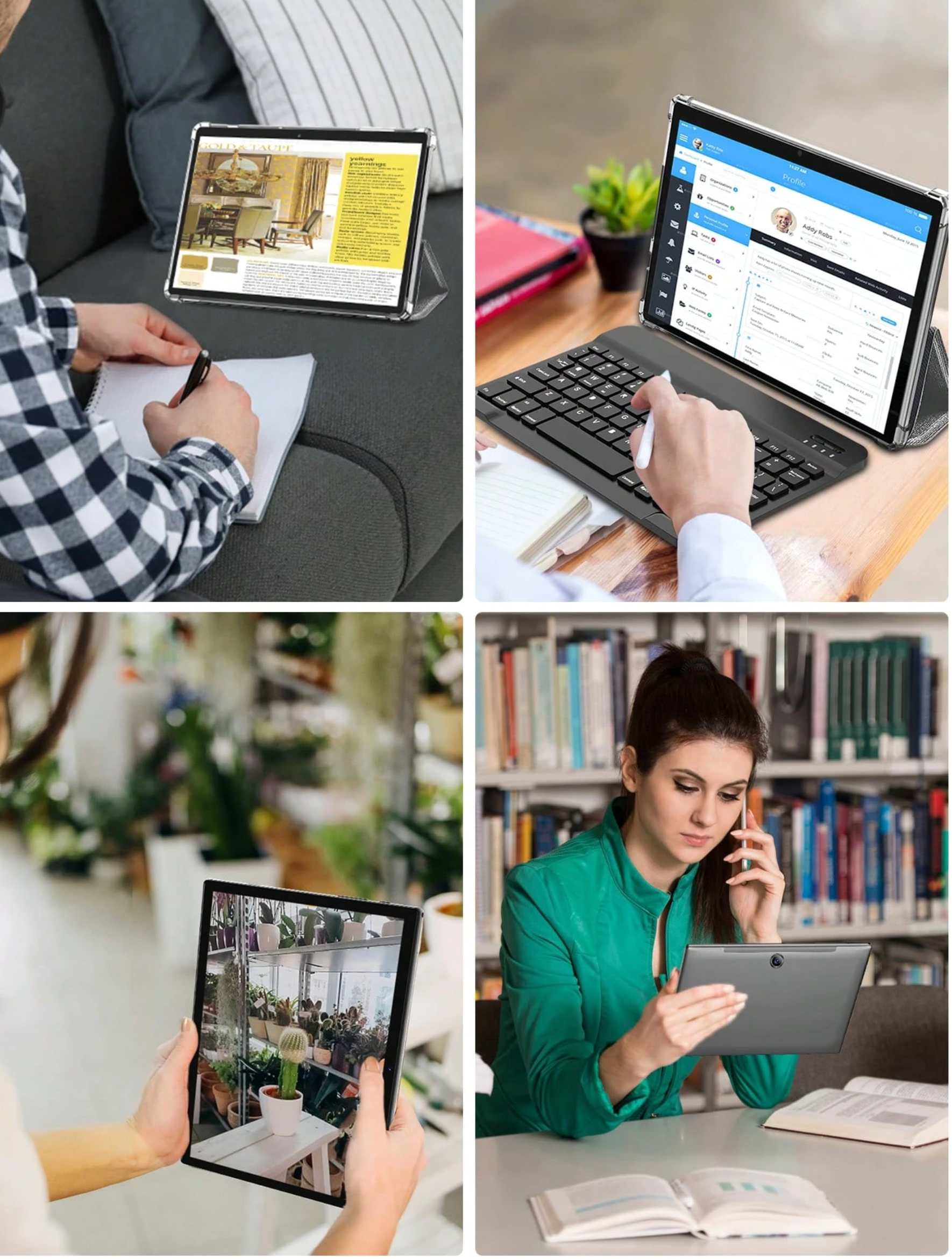 Android 14 Tablet 10 Inch with Keyboard and Mouse - 8GB RAM (4+4) + 64GB ROM, RK3562 Quad-Core, 6000mAh Battery, WiFi Tablet