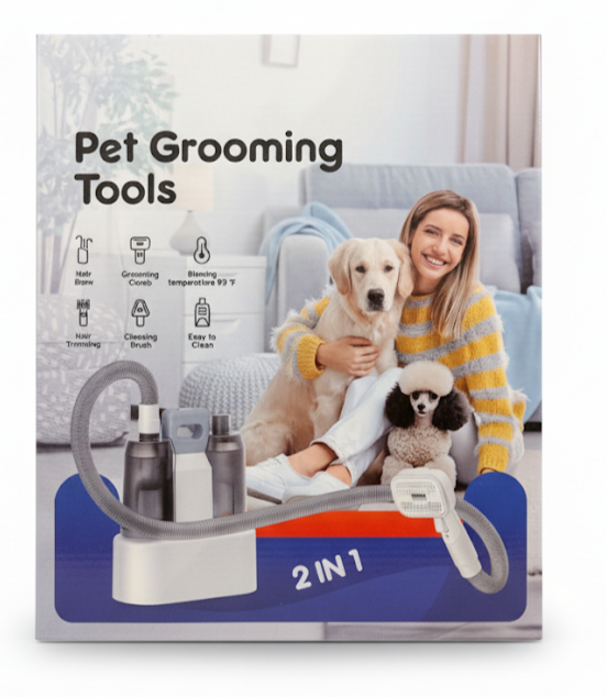 2-in-1 Pet Grooming Vacuum & Dryer - Professional Dog Cat Hair Removal System a
