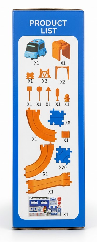 Puzzle Track Car Play Set - Battery-Powered Car with Interactive Track