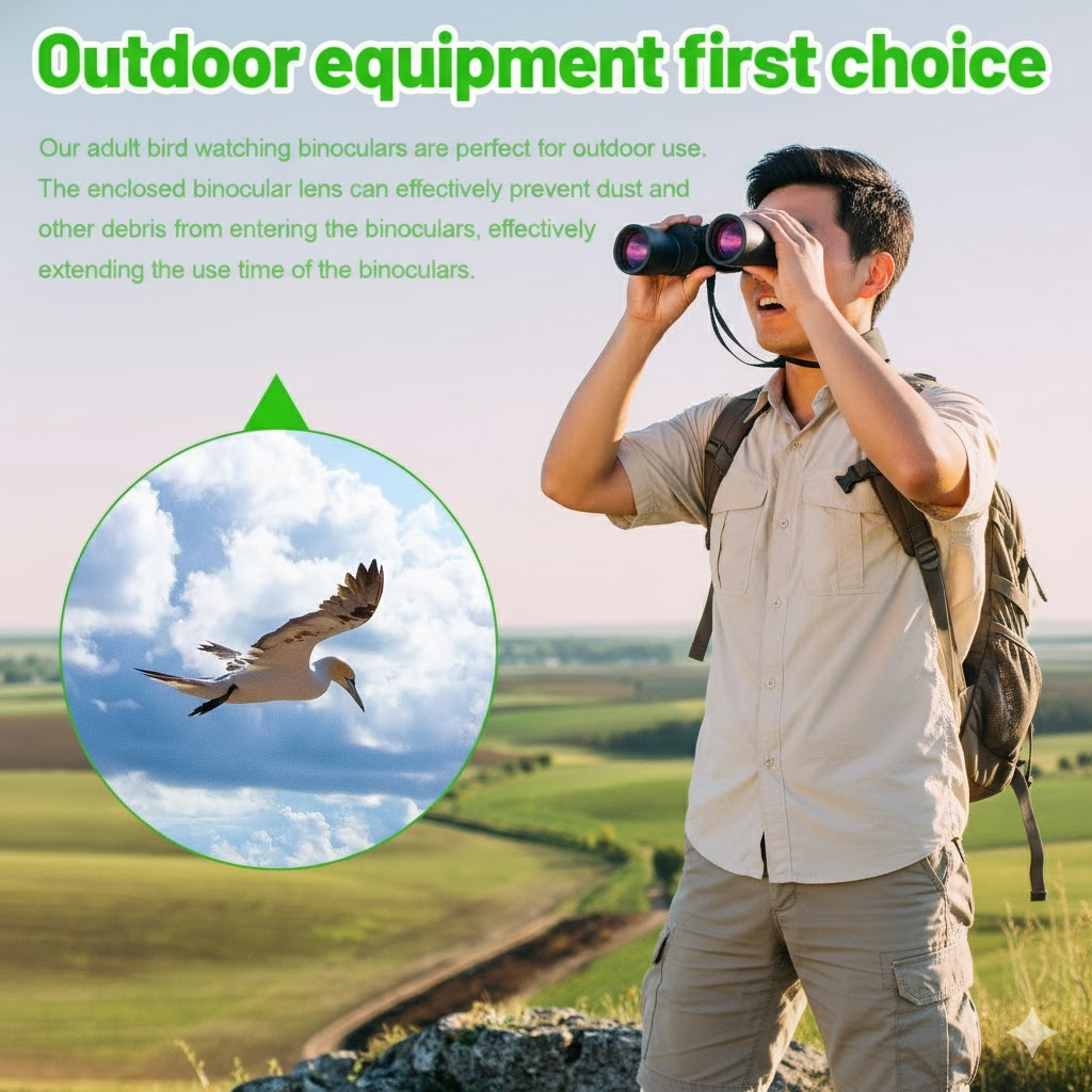 OPTIVORA 10-32x60 Zoom Binoculars for Adults - High Powered BAK4 Telescope with SMC Lenses