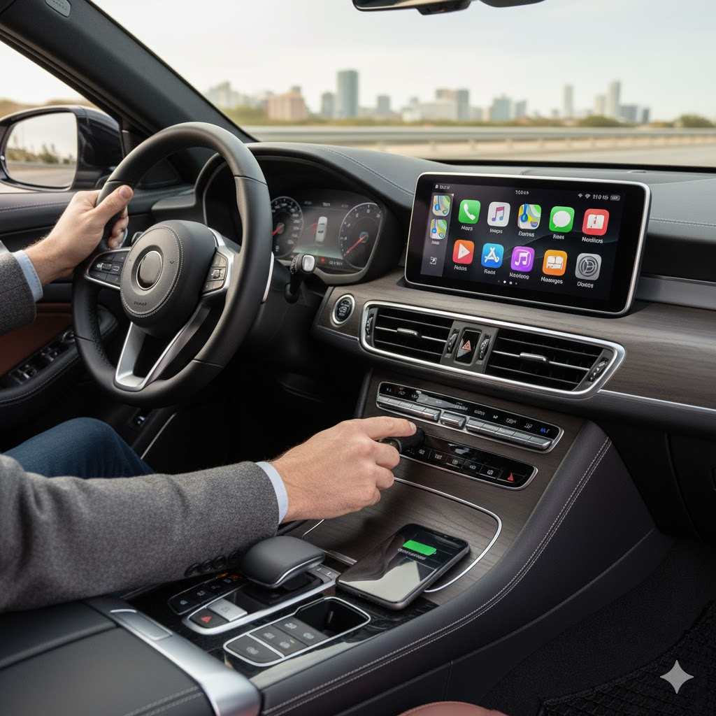 Wireless CarPlay Adapter - USB to Wireless Converter for iPhone with USB-C Cable