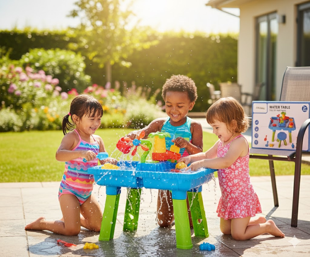 Kids Water Table - Chair with Sand Play - Multi-Activity Sensory Toy for Ages 3-8
