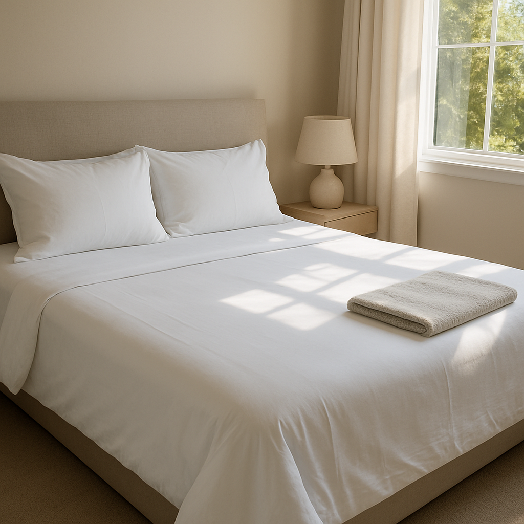 TUK SLEEP Bamboo Sheet Set King 4pc Cooling Silky White - lifestyle 3