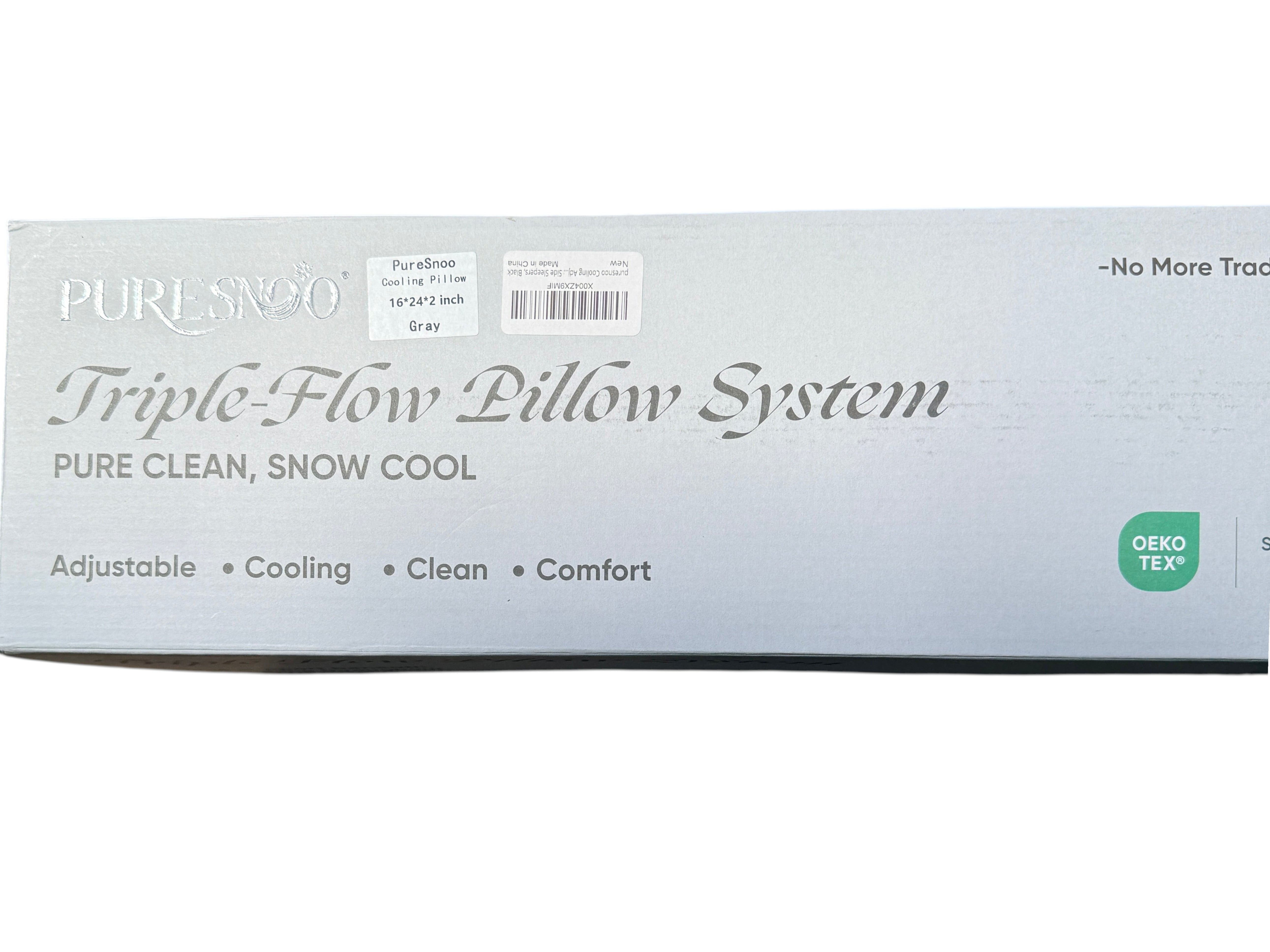 puresnoo Cooling 4D Pillow Triple Flow Side Sleeper - package front (truth)