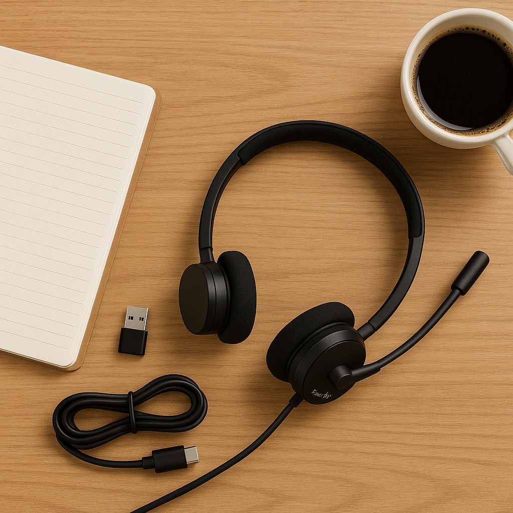 XirocTcy XT72-L Wireless USB Computer Headset Boom Mic - lifestyle 4
