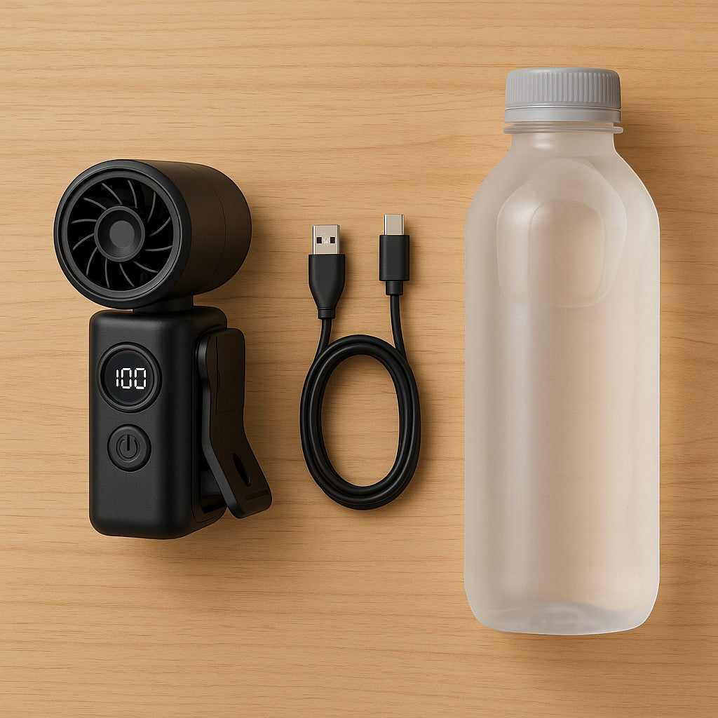 Portable Clip-On Handheld Mini Fan Rechargeable Hands-Free - lifestyle 4