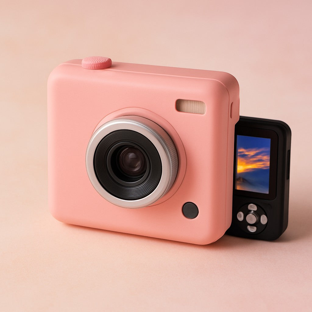 Happy Moment Kids Digital Camera FHD 1080P Pink Toy - lifestyle 1