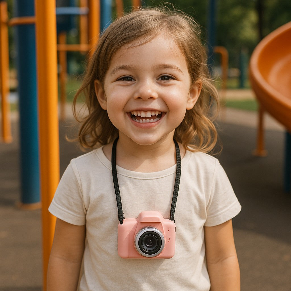 Happy Moment Kids Digital Camera FHD 1080P Pink Toy - lifestyle 3
