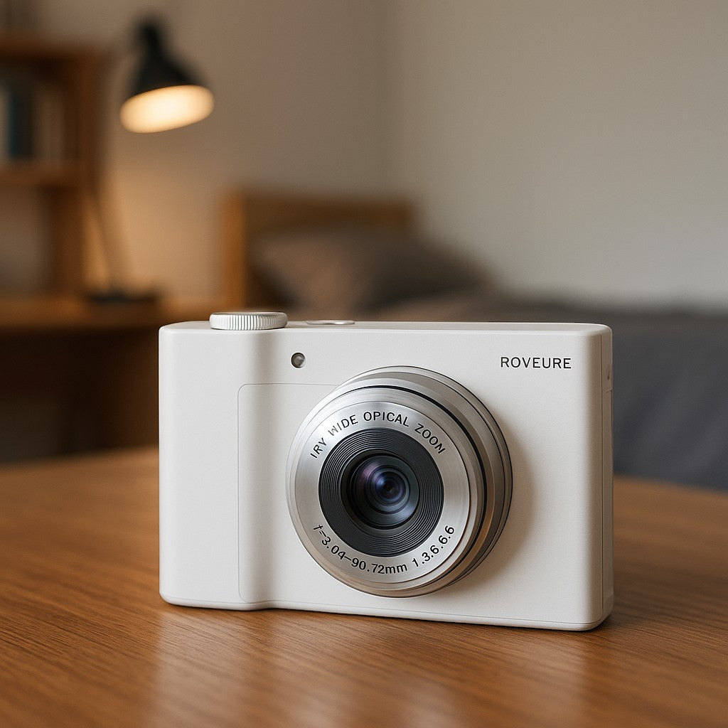 Roveure 4K Digital Camera 2.7K 50MP 16X Zoom Student White - lifestyle 1