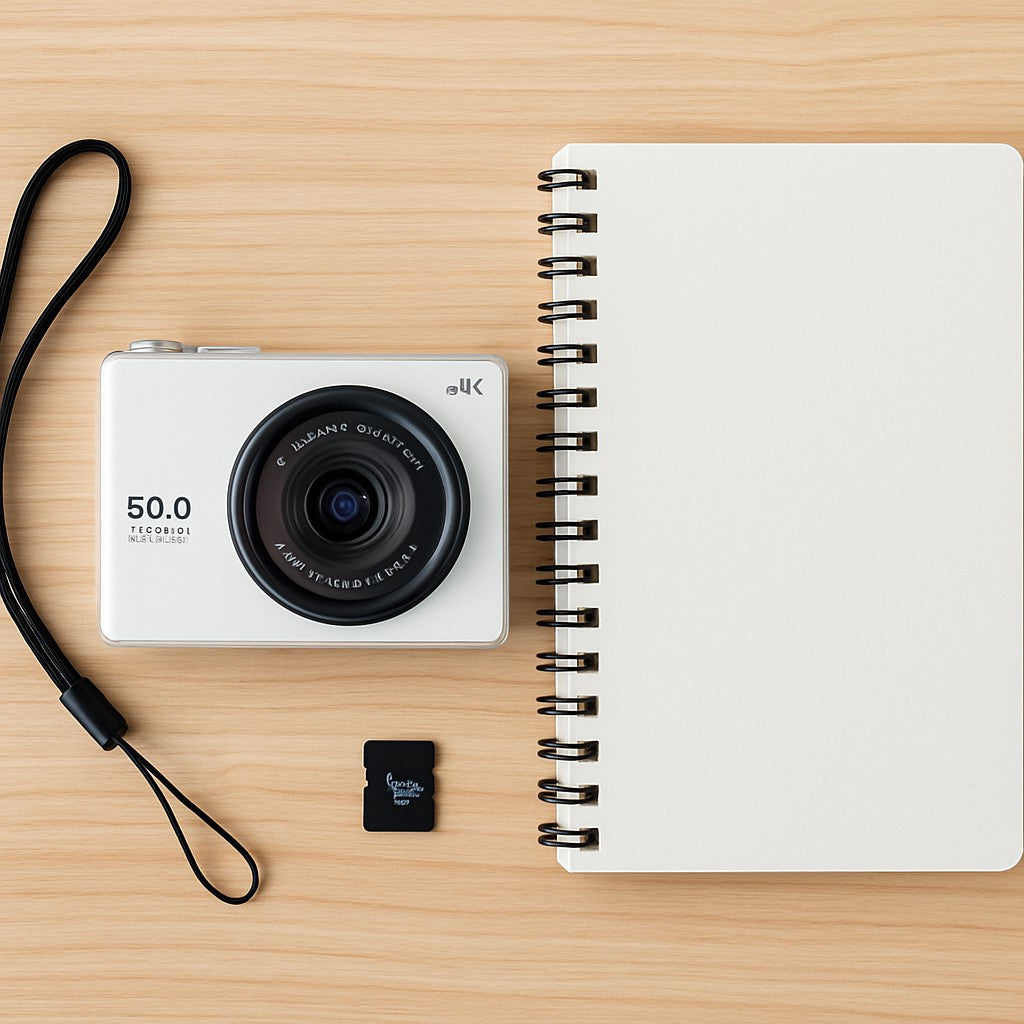 Roveure 4K Digital Camera 2.7K 50MP 16X Zoom Student White - lifestyle 4