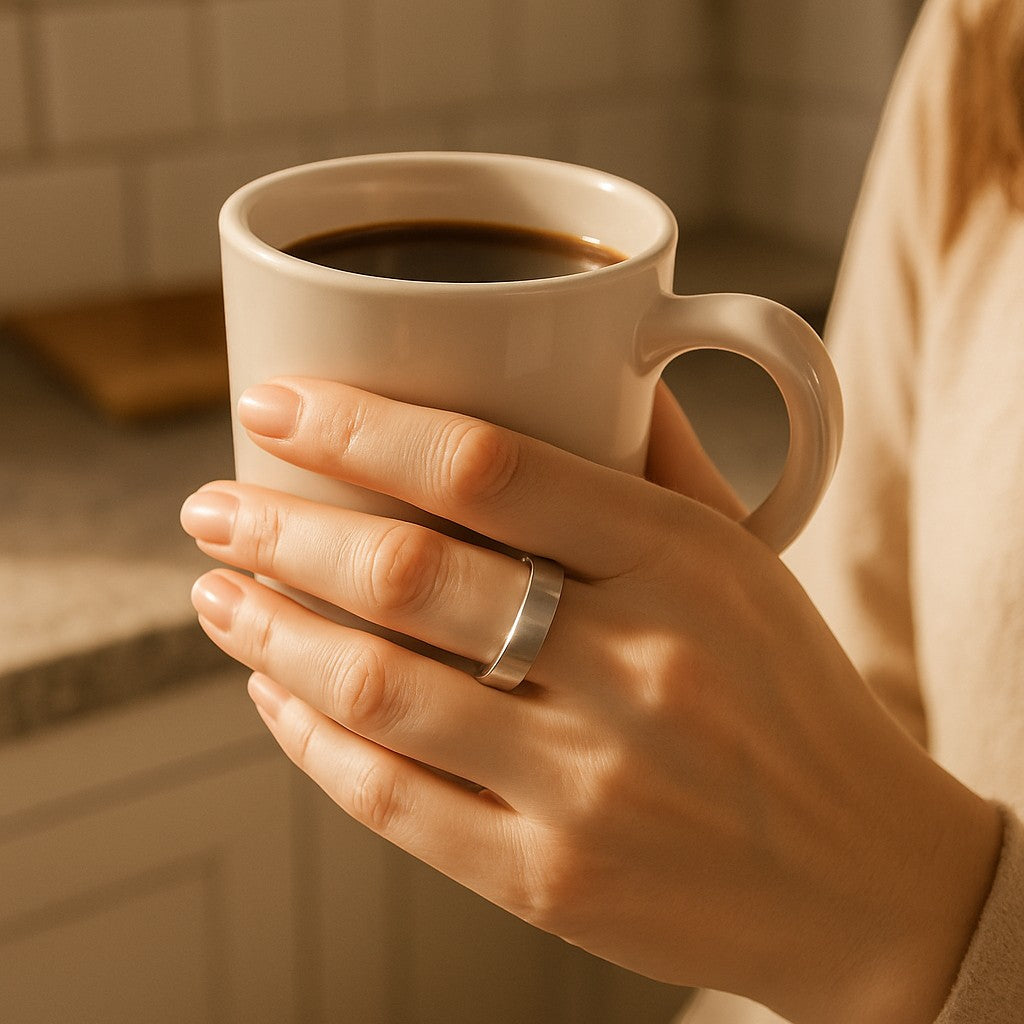 Benio Smart Ring Women Silver Fitness Tracker No Subscription - lifestyle 2