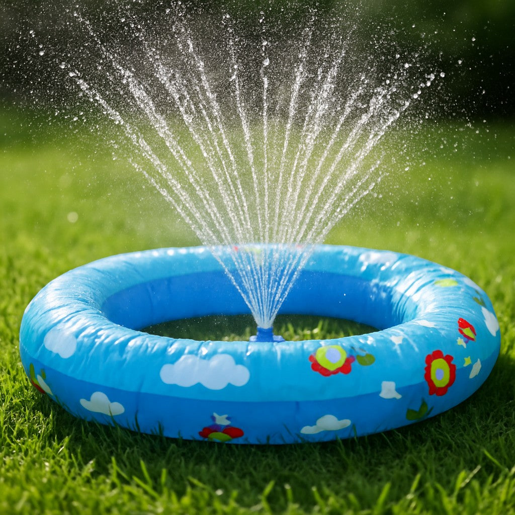 Inflatable Tanning Pool Float with Sprinkler Adult - lifestyle 3