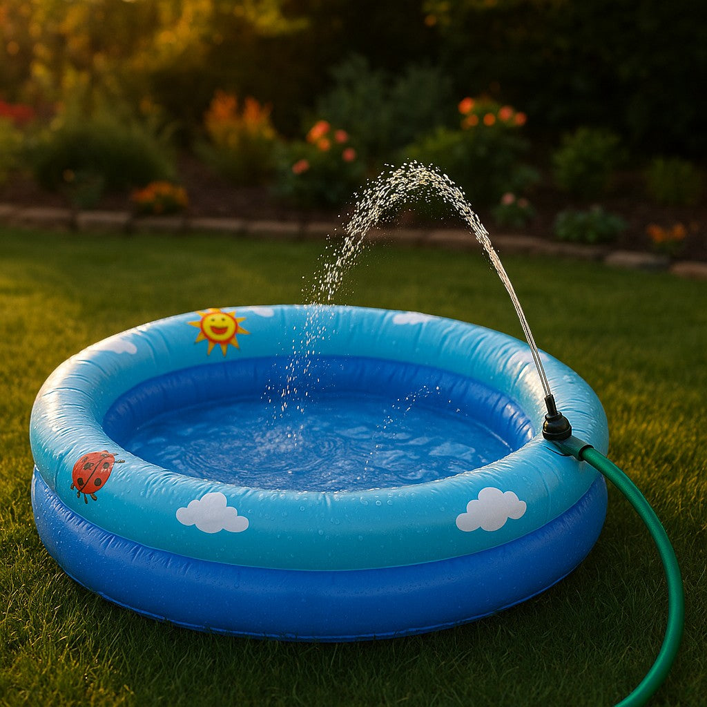 Inflatable Tanning Pool Float with Sprinkler Adult - lifestyle 5