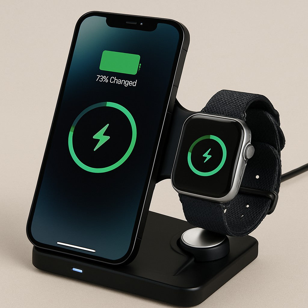 3-in-1 Wireless Charging Station W326 Phone Watch Buds - lifestyle 3