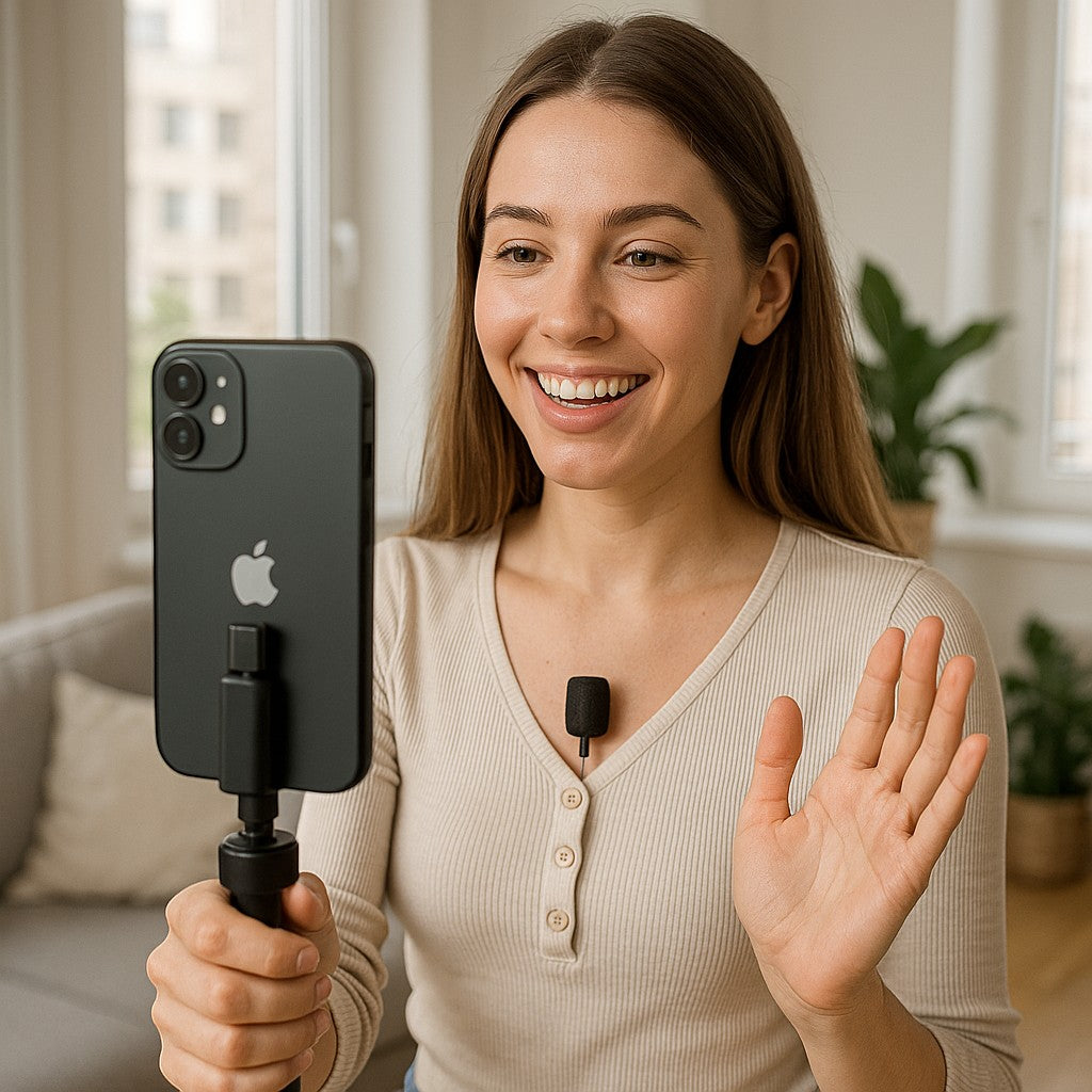 J27 Wireless Lavalier Microphone USB-C Lightning 25m - lifestyle 1