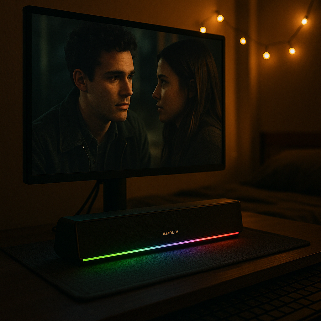 BALDETH Mini Computer Soundbar RGB USB Desktop Speaker - lifestyle 4