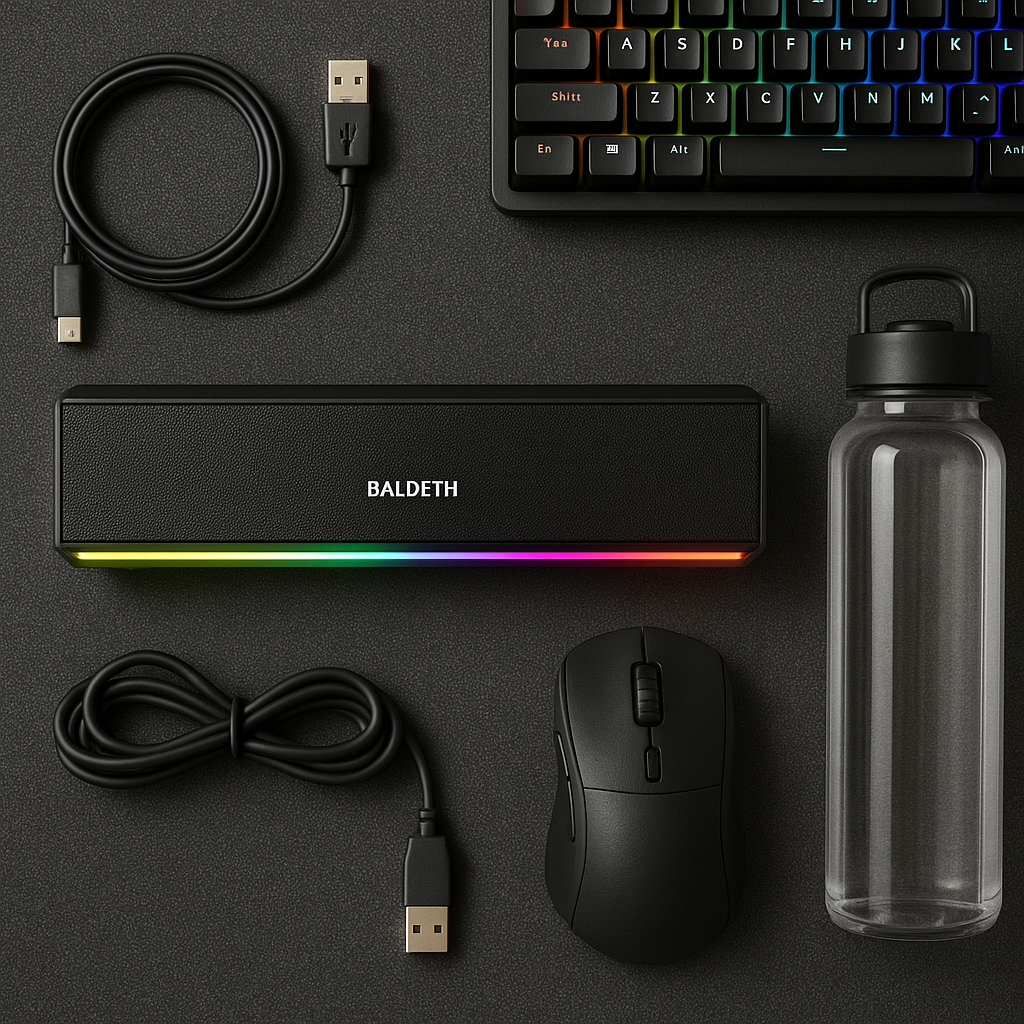 BALDETH Mini Computer Soundbar RGB USB Desktop Speaker - lifestyle 5