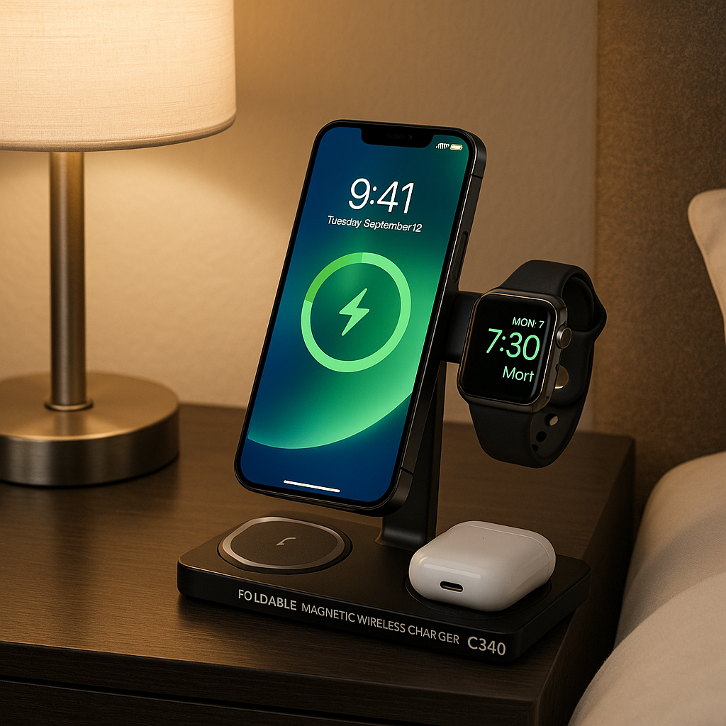 C940 Foldable 3-in-1 Magnetic Wireless Charger Apple - lifestyle 1