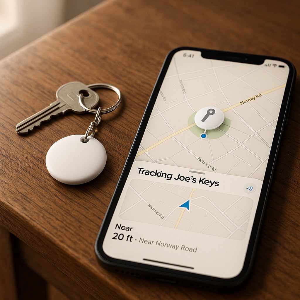 Nutale F20X Air Tracker White Apple Find My Keychain - lifestyle 4