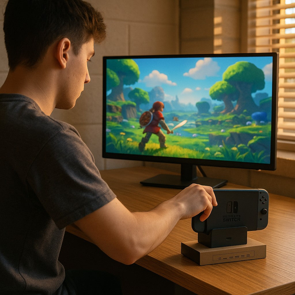 Switch Dock Adapter Portable TV Mode HDMI USB Black - lifestyle 3