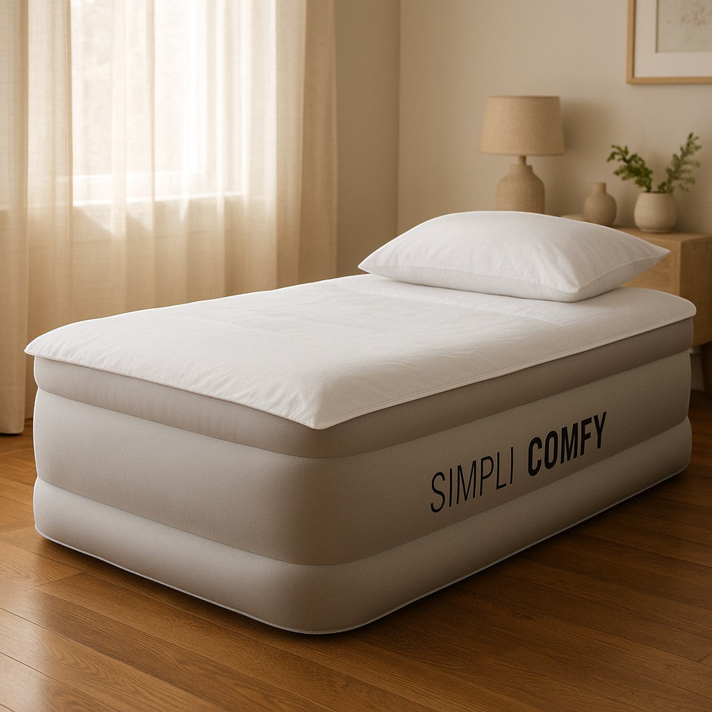 Simpli Comfy Twin Raised Air Bed with Built-In Pump - lifestyle 1