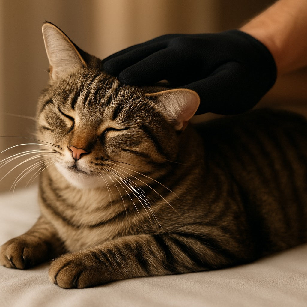JGLXF Pet Hair Removal Grooming Glove — Black, Upgraded - lifestyle 2