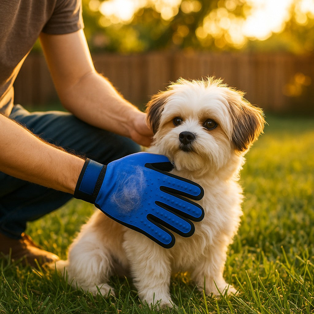 JGLXF Pet Hair Removal Grooming Glove — Black, Upgraded - lifestyle 5