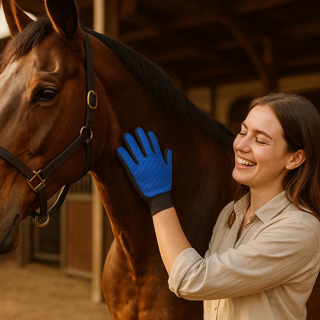 JGLXF Pet Hair Removal Grooming Glove — Black, Upgraded - lifestyle 6