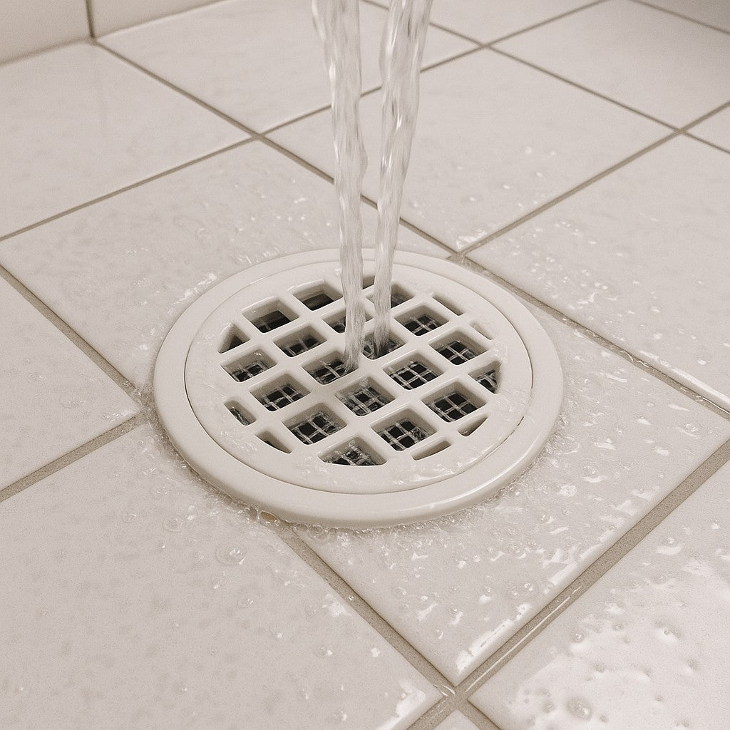 Shower Base Pan with Center Drain — White Replacement - lifestyle 1